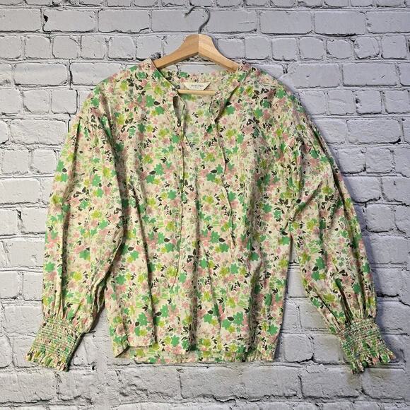 Part Two Denmark Womens NamisPW Blouse 100% Cotton Green Flower Print Size EU 38 - Picture 1 of 12